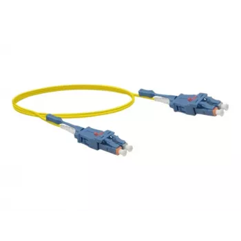 Câble de brassage Uniboot monomode OS2 duplex EXERTIS CONNECT LC/UPC vers LC/UPC, 2 m, jaune, LSZH 392932