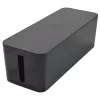 Grande boîte de gestion des câbles Exertis Connect pour multiprises, noire, 400 x 160 x 135 mm 573424