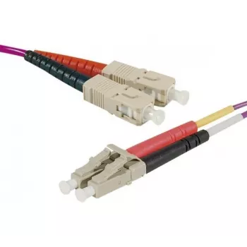 Câble de raccordement fibre optique OM2 EXERTIS CONNECT, 50/125 µm, SC duplex vers LC duplex, UPC, orange, 10 m 392686