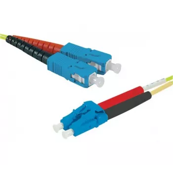 Câble de raccordement fibre optique Eco EXERTIS CONNECT OS2 SC duplex vers LC duplex 3 m jaune 392863