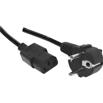 Câble d'alimentation Exertis Connect, fiche Schuko coudée vers embase IEC C13, sans halogène, noir, 1,8 m (807950)