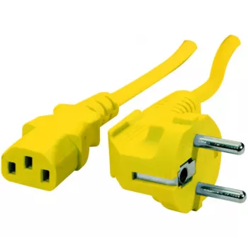 Câble d'alimentation coudé Schuko vers IEC C13 Exertis Connect, jaune, 1,8 m 808015