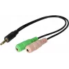 Exertis Connect adaptateur casque CTIA - 3,5 mm TRRS vers double TRS (répartiteur casque/microphone) 721135