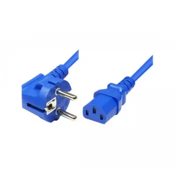 Exertis Connect câble d'alimentation secteur, fiche Schuko coudée vers embase IEC C13, bleu, 5,0 m (808017)