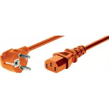 EXERTIS CONNECT câble d'alimentation secteur, fiche Schuko coudée vers embase IEC C13, orange, 0,6 m (808071)