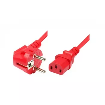 Exertis Connect câble d'alimentation secteur Schuko coudé vers IEC C13, rouge, 5 m 808029