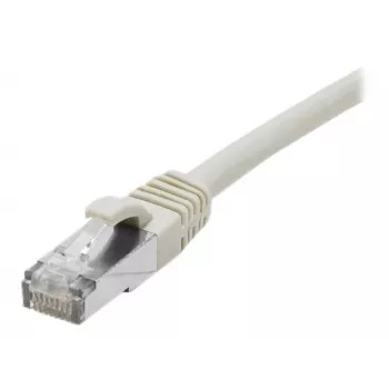 Câble patch EXERTIS CONNECT Cat. 6A S/FTP, TPE, sans halogène, certifié GRS, anti-accroche, gris, 1 m 854503