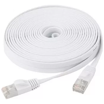 Câble patch plat EXERTIS CONNECT U/FTP CAT.6, blanc, 10 m 845061