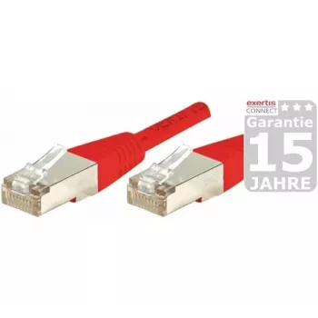 Câble patch EXERTIS CONNECT Cat5e F/UTP, RJ45, rouge, 0,3 m 857050