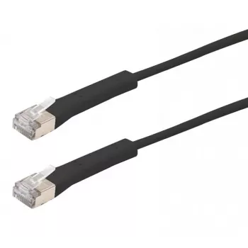 Câble patch RJ45 Exertis Connect, Cat. 6A, F/FTP, coudé, sans halogène, noir, 1,0 m 854013