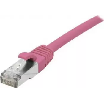 Câble patch Cat 6A S/FTP EXERTIS CONNECT, rose, 0,15 m, protection de courbure Slim 854373