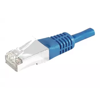 Câble patch EXERTIS CONNECT Cat.6a F/UTP, 3 m, bleu, 10 Gbps, protection anti-pliure fine 859521