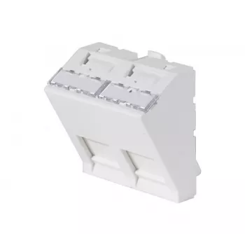 EXERTIS CONNECT Faceplate Insert 45x45mm for 2 Keystone Modules, 30°, Signal White RAL 9003 911711