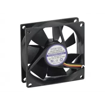 Ventilateur de boîtier Exertis Connect Evercool 80 mm – palier lisse, 2000 tr/min, 26,5 CFM, noir 910184