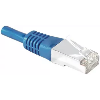 Câble patch Cat.6A S/FTP EXERTIS CONNECT 5 m bleu protection de courbure slim 858320