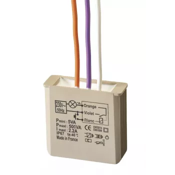 GROTHE relais à impulsion encastré 230 V AC 3-500 W bouton-poussoir MTR500E 5454050