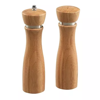 Kesper ensemble de moulins à sel et à poivre, bois naturel, mécanisme céramique, réglage gros-fin, 18 cm