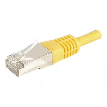Câble patch EXERTIS CONNECT Cat.6a F/UTP, 7,5 m, jaune, 10 Gbit/s, protection de courbure slim 859568