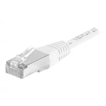 Câble patch EXERTIS CONNECT Cat.6a F/UTP, 15 m, blanc, 10 Gbit/s, boot slim snagless 859585