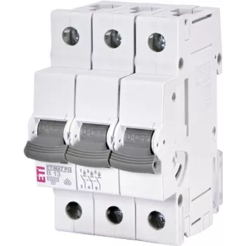 Disjoncteur miniature ETI ETIMAT P10 3 pôles 13A courbe B 415V 10kA 001901309