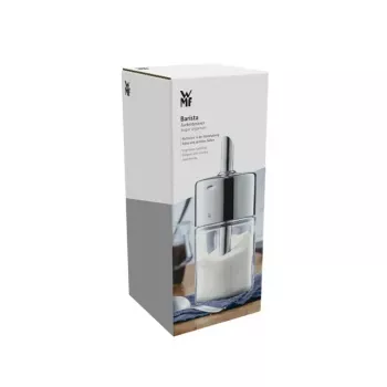 Sucrier WMF Basic 200 ml, acier inoxydable Cromargan® et verre, argent/transparent