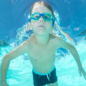 Lunettes de natation junior Capri SCHILDKROT, bleu/vert, anti-buée, verres en polycarbonate incassables, sangle réglable, 1 paire (940055)