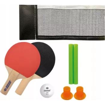 Ensemble de mini tennis de table DONIC SCHILDKRÖT - 2 raquettes FSC (140 x 90 mm), balle, filet 788460
