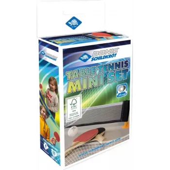 Ensemble de mini tennis de table DONIC SCHILDKRÖT - 2 raquettes FSC (140 x 90 mm), balle, filet 788460