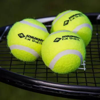 Ballons de tennis SCHILDKROT, lot de 3, jaune, rebond adapté au jeu de loisir (970048)