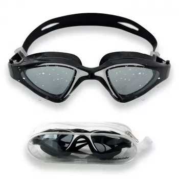 Lunettes de natation adulte Murano SCHILDKRÖT, blanc/noir, joints souples en silicone, sangle divisée, anti-buée, protection UV 940056