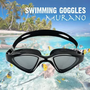 Lunettes de natation adulte Murano SCHILDKRÖT, blanc/noir, joints souples en silicone, sangle divisée, anti-buée, protection UV 940056