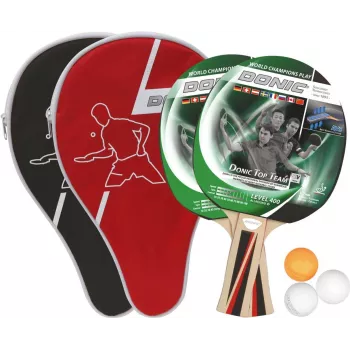 Ensemble de tennis de table DONIC SCHILDKRÖT Top Team 1016,00 cm (400) - 2 raquettes Top Team 400, 3 balles 788495