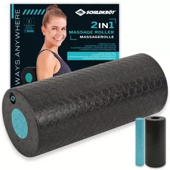 Set de rouleaux de massage 2 en 1 SCHILDKROT noir/bleu, mousse EPP 960237