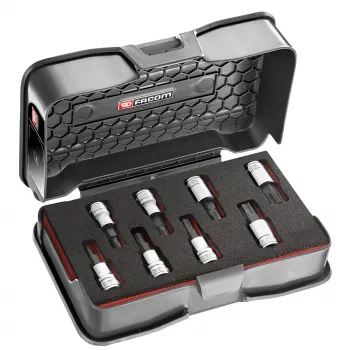 Jeu de 8 douilles à embouts hexagonaux Facom JTM.J8MGRPPB 3/8 pouce (H3-H12) avec coffret de rangement