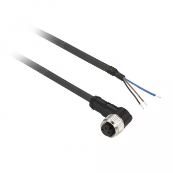 Câble de raccordement précâblé TMSS GERMANY Telemechanique Sensors M12 femelle, 4 broches, 5 m PUR, noir, droit, IP67/IP65/IP69K, 4 A, 250 V AC/DC, série OsiSense XZ - XZCP0666L5