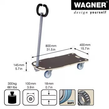 Chariot plateforme extensible Wagner design yourself STAR CARRIER MM 1187 marron 300 kg 20118701