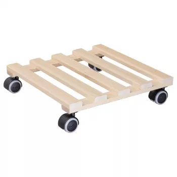 Rouleau à plantes GH 0438 Wagner design yourself, carré, bois de hêtre massif, 34 x 34 x 8 cm, 4 roulettes pivotantes, charge 100 kg, naturel, personnalisable 20043801