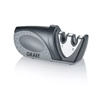 Aiguiseur de couteaux manuel GRAEF Piccolo, set de 12 pièces avec présentoir, angle 20°, noir