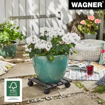 Chariot à plantes carré WAGNER Multi Roller WPC anthracite 60 à double roue 60 kg (20050001)