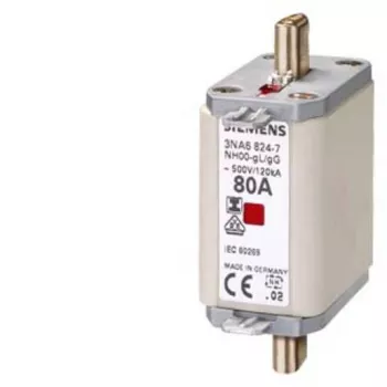 Cartouche fusible NH Siemens SENTRON, taille NH00, gG, 100 A, 500 V AC / 250 V DC, contacts à couteaux 3NA68307