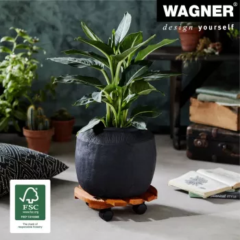 Chariot à plantes rond WAGNER Multiroller Country châtain 20018201