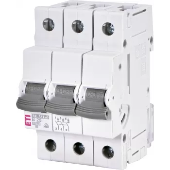 Disjoncteur miniature ETI ETIMAT P10 3 pôles B25 25A 10kA, 415V AC/DC