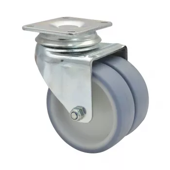 Roulette pivotante double ECO RO 1577 Wagner design yourself grise, roue 50 mm, charge 50 kg, fixation par platine 3157701