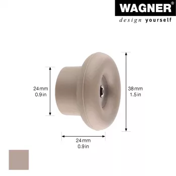 Patère DOT Wagner design yourself, taupe, 1 crochet, zinc moulé, fixation par vis 17022121