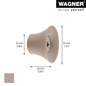 Patère TULIP Wagner design yourself, taupe, 1 crochet, zinc moulé, fixation murale, charge 10 kg 17032121