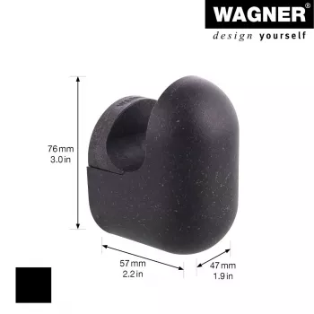 Patère PILL Wagner design yourself, 1 crochet, noire, aluminium, fixation murale, 40 mm 17040221
