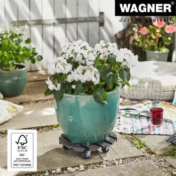 WAGNER design yourself rouleau à plantes GH0527 plastique, Ø 29 cm blanc rond, 1 pièce (20052701)