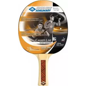 DONIC SCHILDKRÖT raquette de tennis de table Champs Line 300 - contreplaqué spécial 5 plis certifié FSC, revêtement Jade, manche concave, débutant 705132