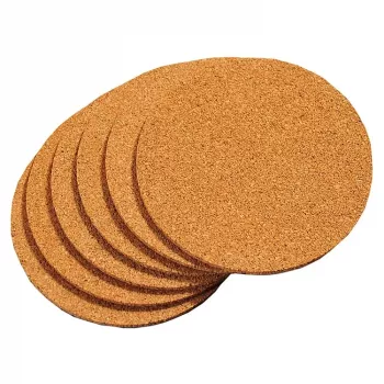 KESPER ensemble de dessous de verre en liège naturel, 6 pièces, carrés, résistants à la chaleur, 100x100x5 mm, écologique