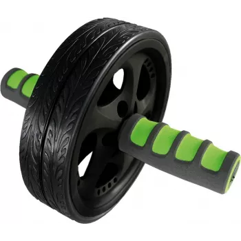 SCHILDKROT roue abdominale / entraîneur abdominal, noir/vert, double roue, diamètre 185 mm, largeur 45 mm 960045